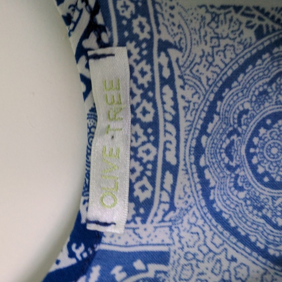 Royal Blue Bohemian Pattern Tank Top - Picture 4 of 5